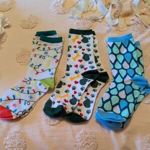Women's Colorful Patterned Socks Set, One Size